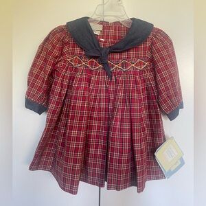 New osh kosh hand smocked plaid dress with denim collar. Holidays. Photos
